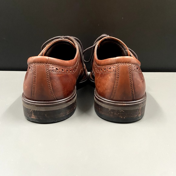 Ecco Melbourne Mens Size 41 Cocoa Brown Leather Casual Wingtip Dress Shoes‎ - Picture 9 of 10